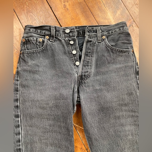 Vintage Dark Grey Wash Button Front Levis Strauss Jeans sz 25 by 34 - Picture 4 of 8